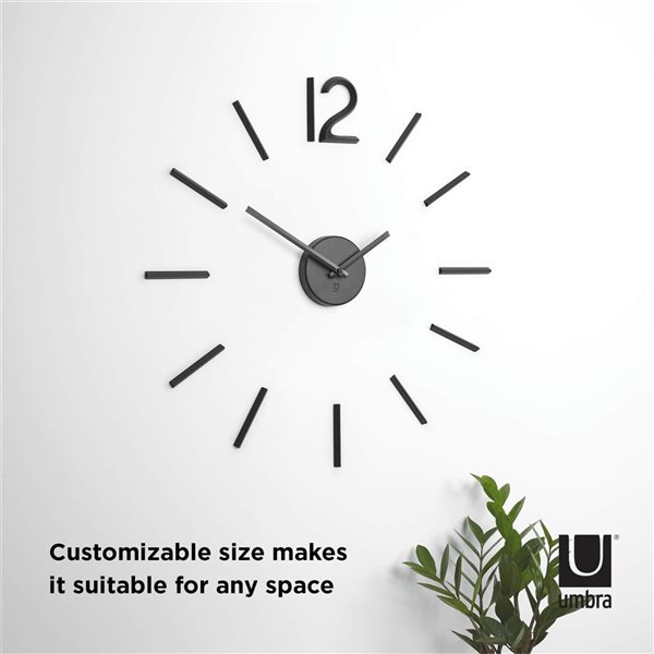 Umbra Blink 40-in dia Digital Novelty Minimalist Contemporary Black Wall Clock