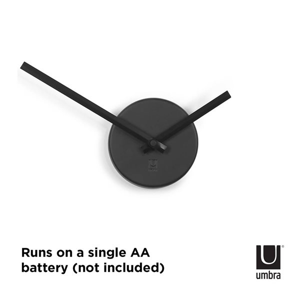 Umbra Blink 40-in dia Digital Novelty Minimalist Contemporary Black Wall Clock