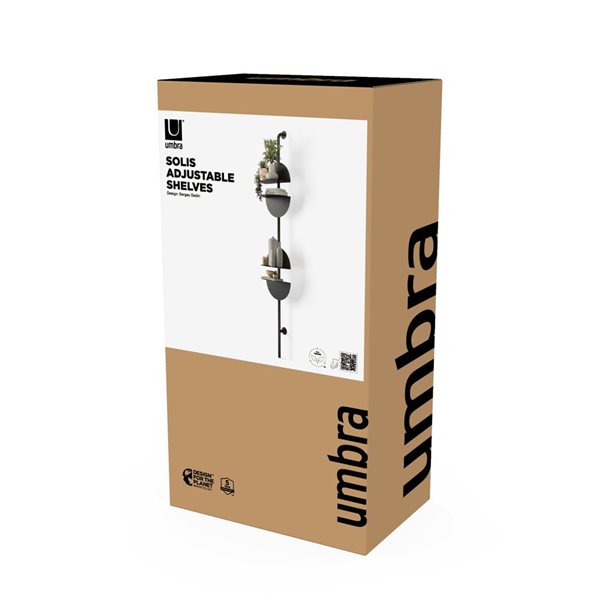 Umbra Solis 80 H x 2.5-in D 4-Shelf Black Metal Wall Shelf