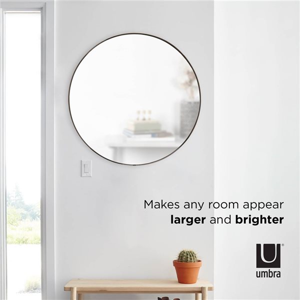 Umbra Hubba 34-in H Chrome Round Framed Wall Mirror