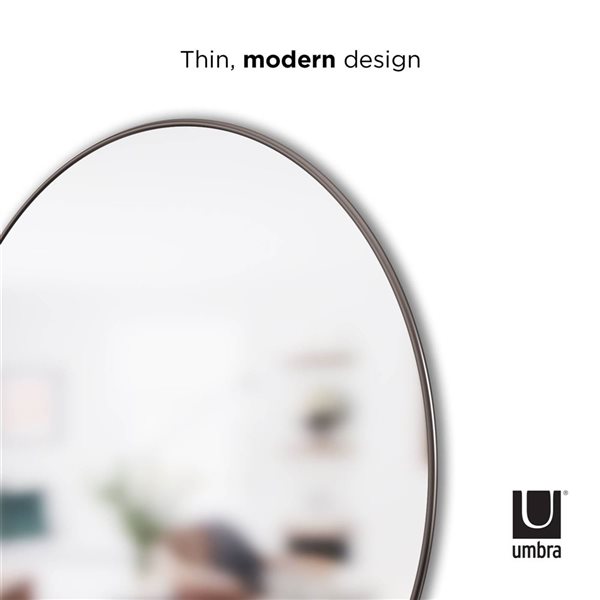 Umbra Hubba 34-in H Chrome Round Framed Wall Mirror