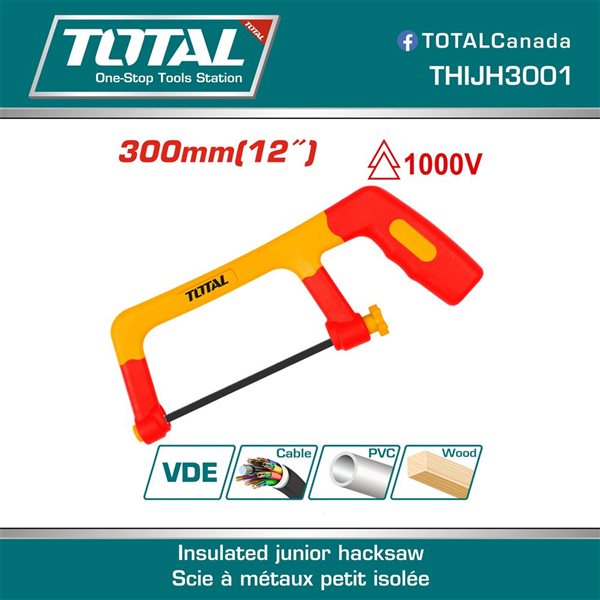 Total Tools 12-in Fine Finish Electric Insulated Mini Hacksaw w/ 6-in Blade