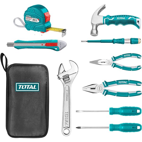 Total Tools 9-pcs Home Tool Kit w/ Portable Tool Bag