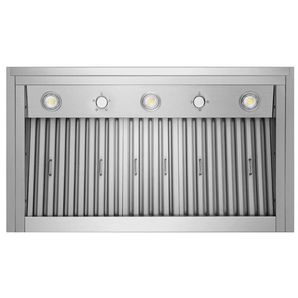 VICTORY Star 48-in 900 CFM 4-Speed Ducted Insert Range Hood w/ Stainless Steel Baffle Filter- Silver