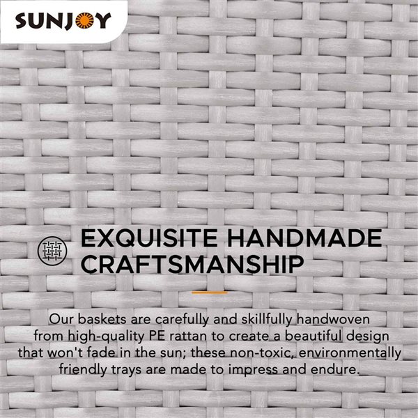 Sunjoy 36 x 24-in Wicker Floating Pool Tray - Grey