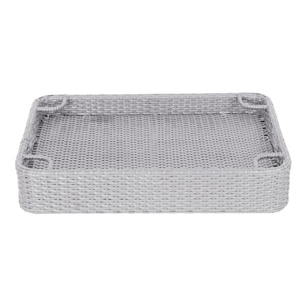 Sunjoy 36 x 24-in Wicker Floating Pool Tray - Grey