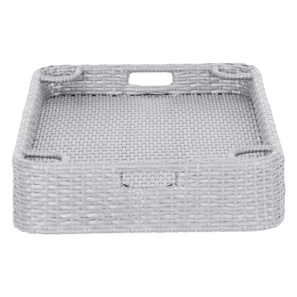 Sunjoy 36 x 24-in Wicker Floating Pool Tray - Grey