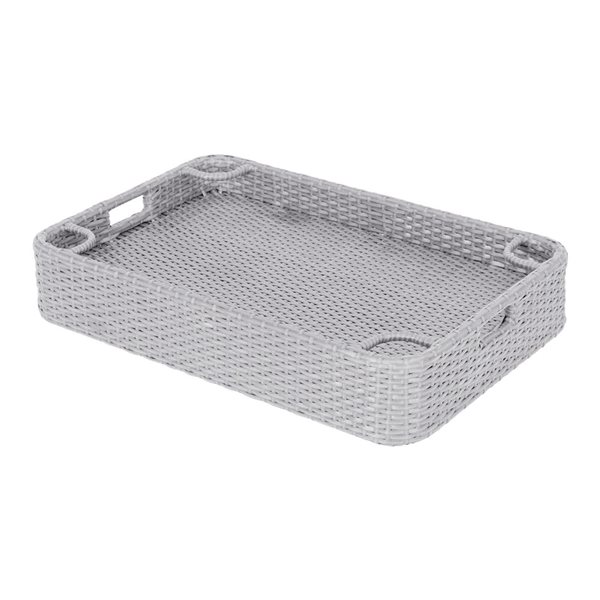 Sunjoy 36 x 24-in Wicker Floating Pool Tray - Grey