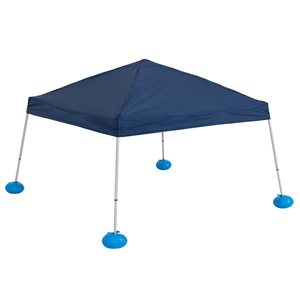 Auvent de piscine flottant Sunjoy 10 x 10 pi avec sac de transport, bleu marine