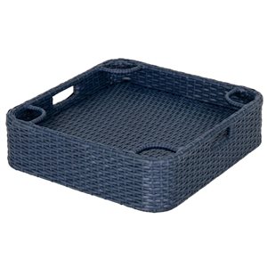 Plateau de piscine flottant en osier Sunjoy 24 x 24 po, bleu marine