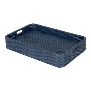 Plateau de piscine flottant en osier Sunjoy 36 x 24 po, bleu marine