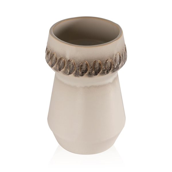 Gild Design House Vera 6 dia x 9-in H Beige Ceramic Table Vase