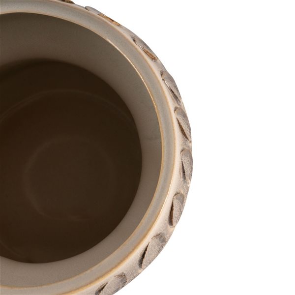 Gild Design House Vera 6 dia x 9-in H Beige Ceramic Table Vase