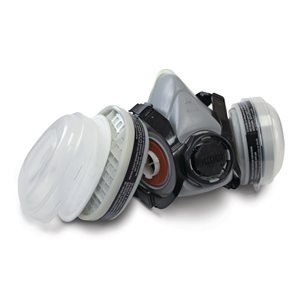 Demi-masque P94 Workhorse deux cartouches pour vapeurs organiques, gris et blanc