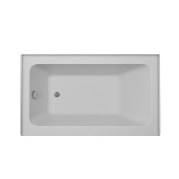 Vanity Art 54 x 32-in Acrylic Alcove Skirt Bath w/ Left Overflow and Drain - White/Polished Chrome