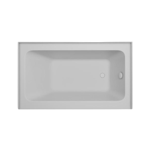 Vanity Art 54 x 32-in Acrylic Alcove Skirt Bath w/ Right Overflow and Drain - Pure White