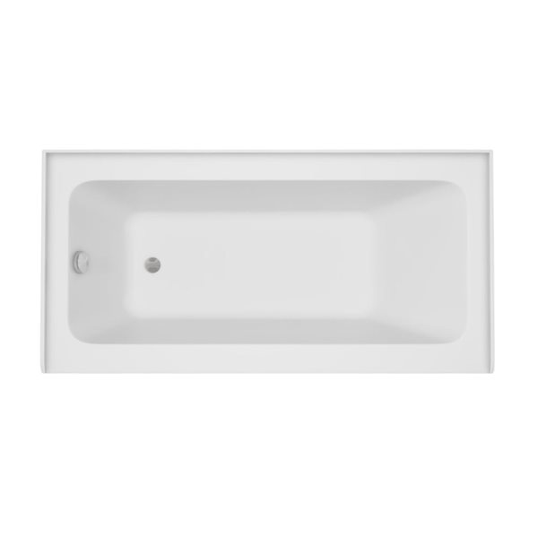 60 X 30-In Acrylic Alcove Skirt Bath W/ Left Overflow And Drain - White/polished Chrome