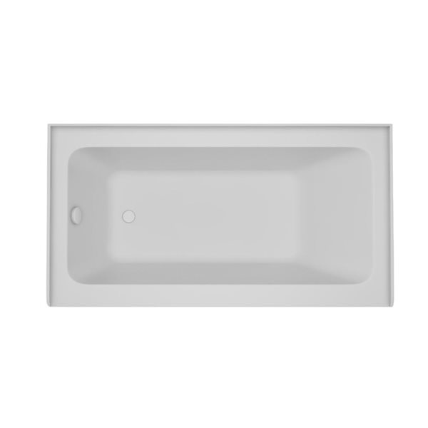 60 X 32-In Acrylic Alcove Skirt Bath W/ Left Overflow And Drain - Pure White