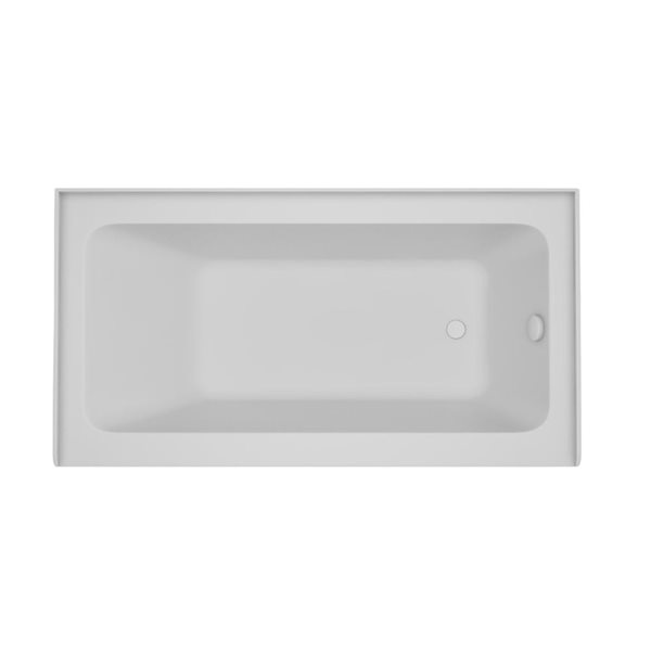 60 X 32-In Acrylic Alcove Skirt Bath W/ Right Overflow And Drain - Pure White