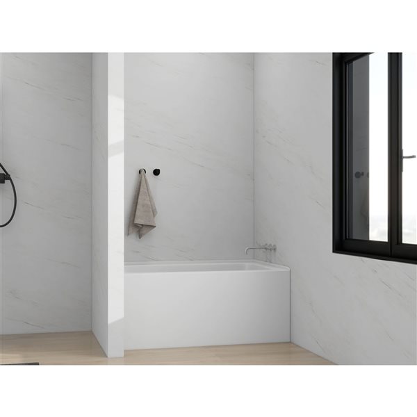 Vanity Art 48 x 32-in Acrylic Alcove Skirt Bath w/ Right Overflow and Drain - Pure White