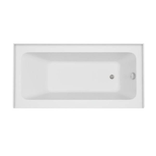60 X 30-In Acrylic Alcove Skirt Bath W/ Right Overflow And Drain - White/polished Chrome