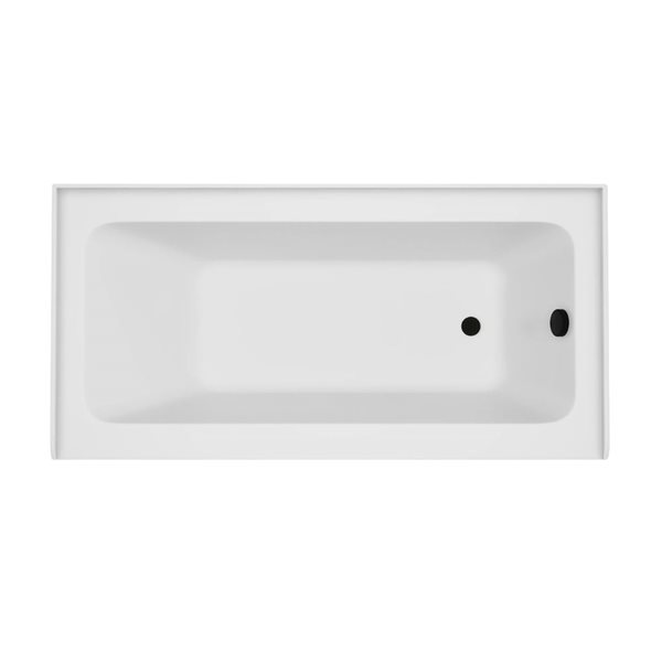 Vanity Art 60 x 30-in Acrylic Alcove Skirt Bath w/ Right Overflow and Drain - White/Matte Black