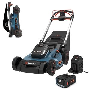 SENIX X6 60 V Brushless Lithium Ion Battery 21-in W Self-Propelled Cordless Electric Push Lawn Mower