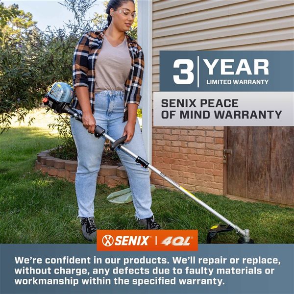 SENIX 4QL 31 cc 4-Cycle 17.7-in Gas Powered String Trimmer w/ Detachable Straight Shaft