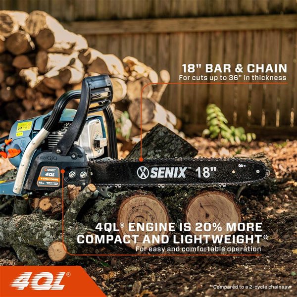 SENIX 4QL 18-in Bar and Chain 49 cc 4-Cycle Gas Powered Chainsaw