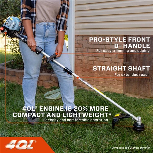 SENIX 4QL 26.5 cc 4-Cycle 17.7-in Gas Powered String Trimmer w/ Detachable Straight Shaft