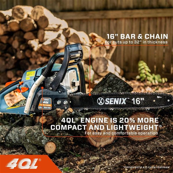 SENIX 4QL 16-in Bar and Chain 46 cc 4-Cycle Gas Powered Chainsaw