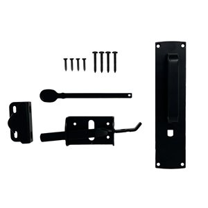 Nuvo Iron 9-in L Black Square Transitional Thumb Gate Latch Kit