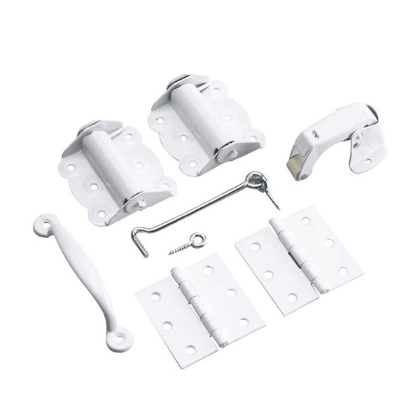 Nuvo Iron White Steel Wood Screen Door Hardware Kit