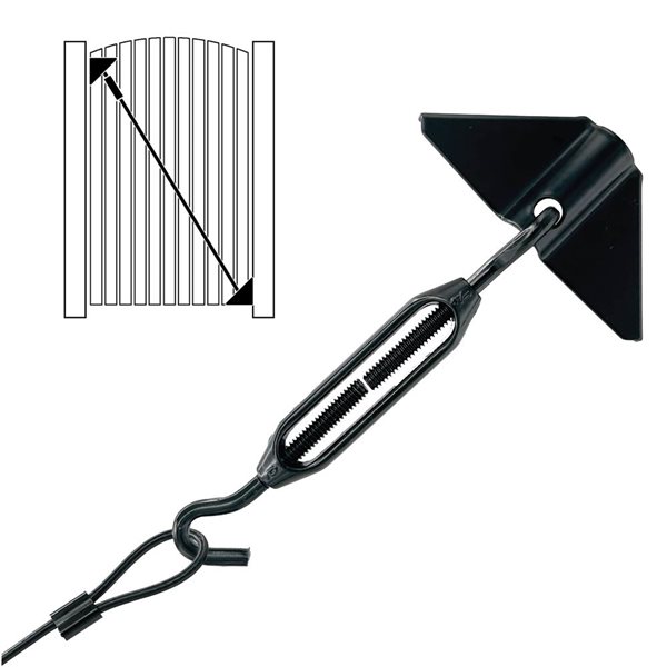 Nuvo Iron 5.5-in L Black Anti Sag Gate Hardware Stabilization Kit