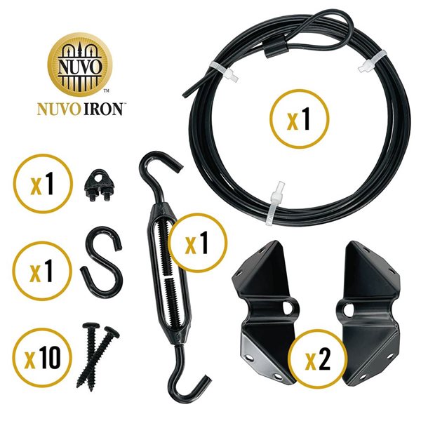 Nuvo Iron 5.5-in L Black Anti Sag Gate Hardware Stabilization Kit