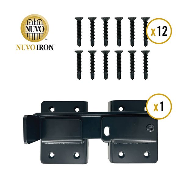 Nuvo Iron 9-in L Black Ultra Strength Gate Flip Latch