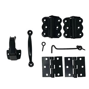 Nuvo Iron Black Steel Wood Screen Door Hardware Kit