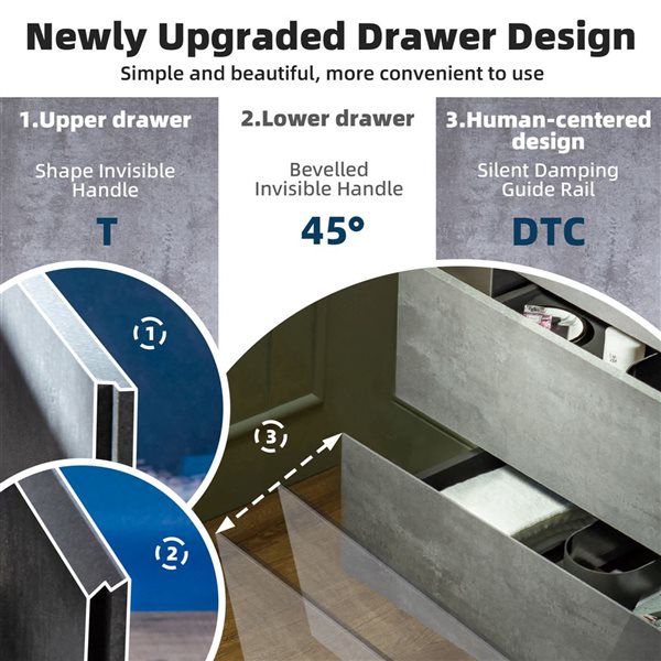 Woodbridge 29 1/2 W x 19 5/8-in D Matte Black and Grey Single Sink Wall Mounted Floating Bathroom Vanity