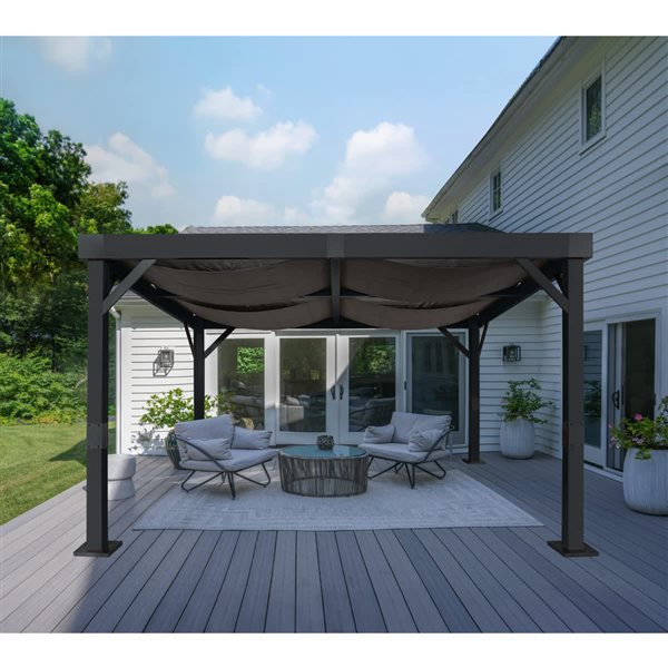 Sojag Fontana Rustproof Aluminum Frame 10 x 12-ft Pergola - Black