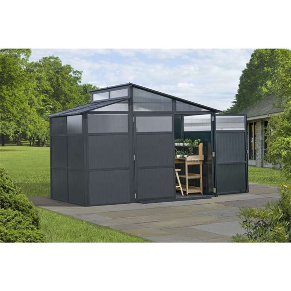 Sojag Rainier 8 x 11-ft Aluminum Frame Storage Shed 500-9168747 | RONA