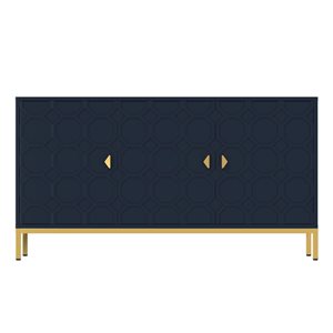 Armoire bahut à 3 portes Clihome 16 p. x 26 h. x 48 po l. cadre en composite en bleu