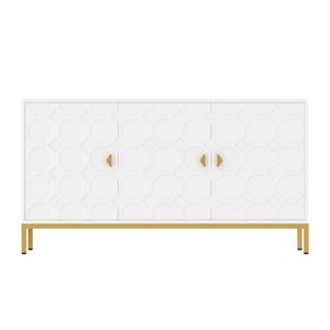Armoire bahut à 3 portes Clihome 16 p. x 26 h. x 48 po l. cadre en composite en blanc