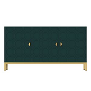 Armoire bahut à 3 portes Clihome 16 p. x 26 h. x 48 po l. cadre en composite en vert
