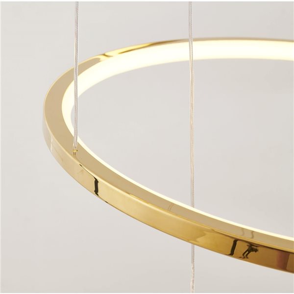 Design Living TR 6-Light Shiny Gold Aluminum LED Chandelier w/ White Acrylic Diffusers