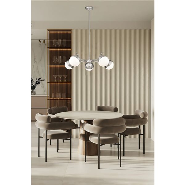 Z-Lite Realm Sphere 5-Light Steel Chandelier - Brushed Nickel