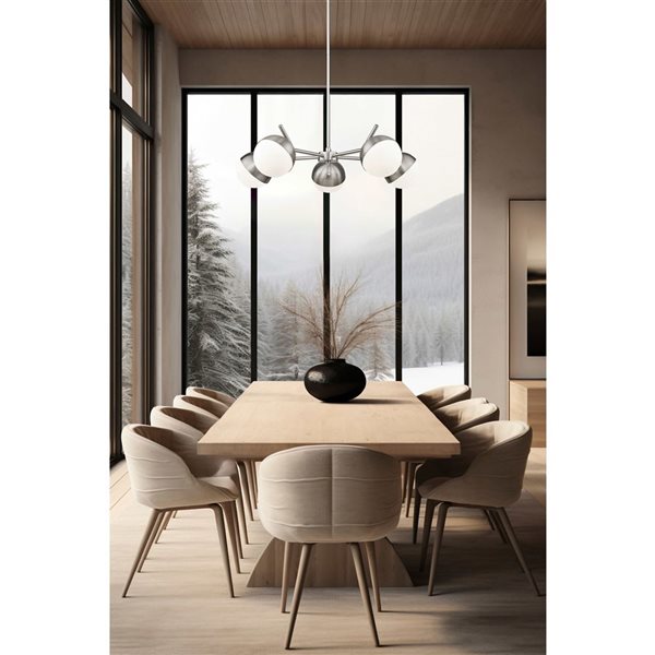 Z-Lite Realm Sphere 5-Light Steel Chandelier - Brushed Nickel