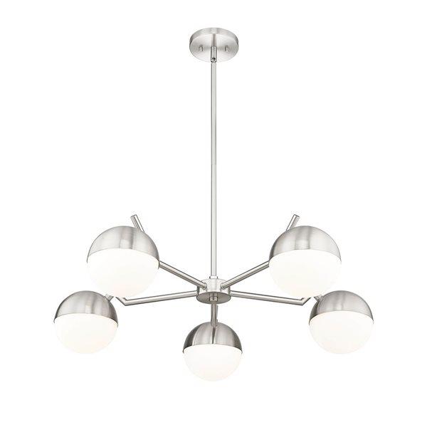 Z-Lite Realm Sphere 5-Light Steel Chandelier - Brushed Nickel