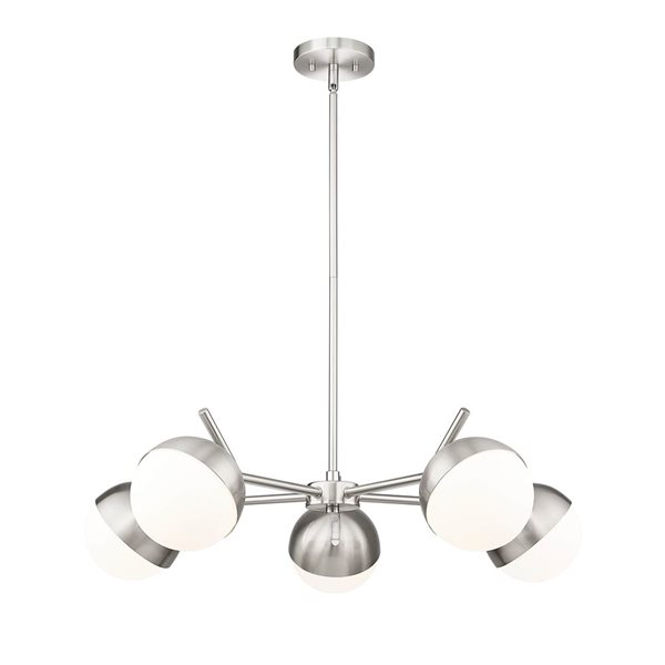 Z-Lite Realm Sphere 5-Light Steel Chandelier - Brushed Nickel
