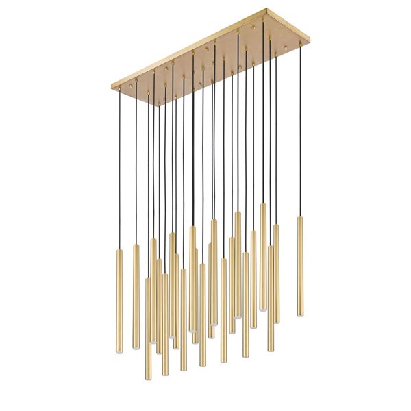 Z-Lite Forest 23-Light Linear Steel Chandelier - Modern Gold