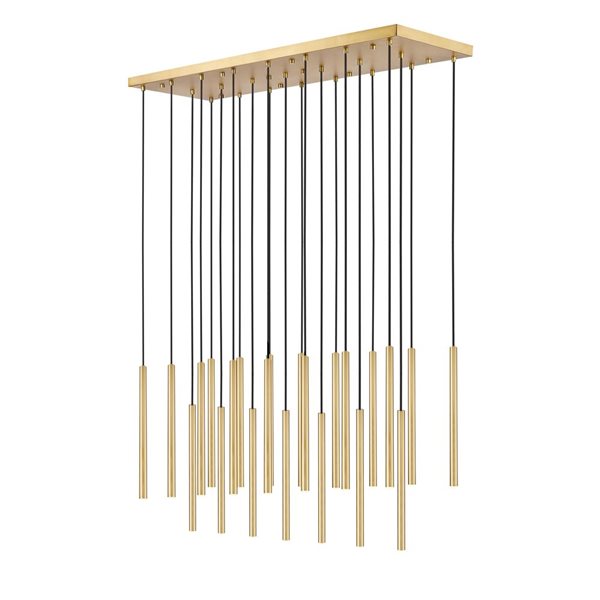Z-Lite Forest 23-Light Linear Steel Chandelier - Modern Gold